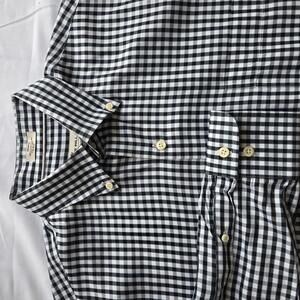 Peter Millar Crown Soft Black White Blue Gingham Button-Up Shirt Size M